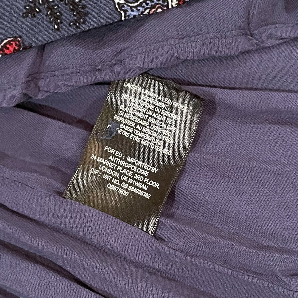 Anthropologie Maeve Calia Sleeveless Belted Shirtdress Blue White Size 0 - Picture 10 of 11